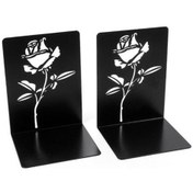 Resim Venturemart 1 Çift Hollow Gül Demir Bookends Kitap Sonu Kitap Tutucu Kaymaz Metal Bookends F Booke 