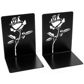 Resim Venturemart 1 Çift Hollow Gül Demir Bookends Kitap Sonu Kitap Tutucu Kaymaz Metal Bookends F Booke 