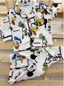 Resim Hayalim Baby Bebek Mıckey Baskılı Gömlekli Pijama Takımı 