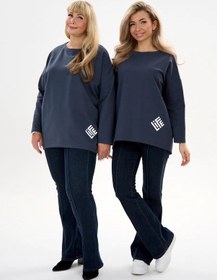 Resim Datoelegance Oversize Büyük Beden Sıcak Sweatshirt 325839294 Grafit 