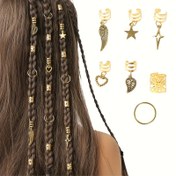 Resim Kadınlar için 35 adet Alaşım Saç Örgü Halkası Dreadlock Saç Halkası Hippi Tarzı Saç Aksesuarları 