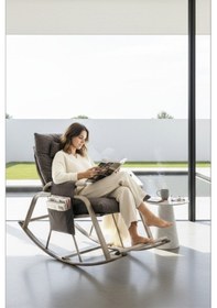 Resim Metatek Sallanan Sandalye, Minderli Baba Koltuğu, Metal Tv Koltuğu, Dinlenme Koltuğu, Emzirme Koltuğu Antrasit 