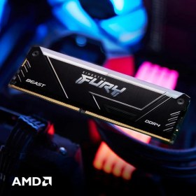 Resim Kingston Fury Beast Rgb 16 GB 3600MT/S Ddr4 CL18 Dımm Pc Ram KF436C18BB2A/16 