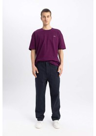 Resim DeFacto Gabardin Pantolon Baggy Fit Bol Rahat Kesim Cepli Düz Paça B4762AX24SPNV239 
