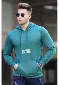 Resim Madmext Madmext Yeşil Baskılı Kapşonlu Sweatshirt 5292-yeşil Yeşil 