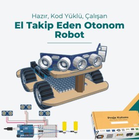 Resim RoboThink Arduino El Takip Eden Otonom Robot Projesi - Hazır Kodlanmış Çalışan Proje Seti 