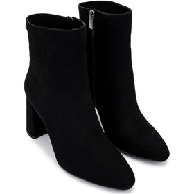 Resim Tamer Tanca Kadın Hakiki Deri Siyah Süet Topuklu Bot 1074 2040 Bn Bot Sk24-25 Sıyah Suet Siyah Süet 