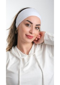 Resim Hürrem Bone Beyaz Pratik Hazır Geçmeli Tesettür Bone Viskon Kumaş Sade 3007_4 Beyaz 