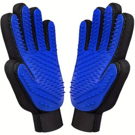 Resim Köpekler ve kediler için 2'li Tüy Bakım Eldiveni, Masaj ve Tüy Dökme Yetenekleri ile Saç Temizleme Eldivenleri, Toksik Olmayan Kauçuk Kıl Fırçası Malzeme 