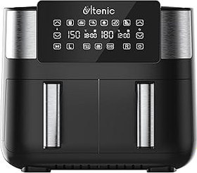 Resim Ultenic K20 Airfryer, Çift Bölmeli Fritöz, 8 Litre XXL, 2850 W, Siyah 
