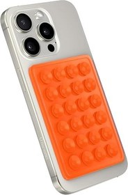 Resim HARVORTEZ Güçlü Yapışkanlı Silikon Vantuzlu Telefon Tutucu - Kılıf Arkasına Yapışan Telefon Tutucu, Octo, iPhone ve Android Cihazlarla Uyumlu, Selfie ve Video için Eller Serbest Kullanım - Turuncu 