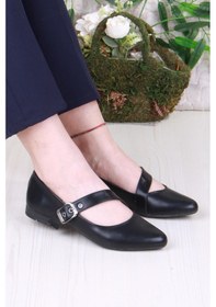 Resim Fort 01-622 Soft Toka Detaylı Rahat Kadın Babet Sıyah Siyah 