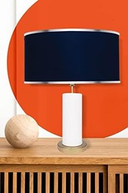 Resim MİNİMAL E-TİCARET & BİLGİ TEKNOLOJİLERİ Maxi Beyaz - Gold Abajur (Lacivert) 