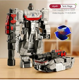 Resim Dönüşen Oyuncak Araba Robotu - Gri 