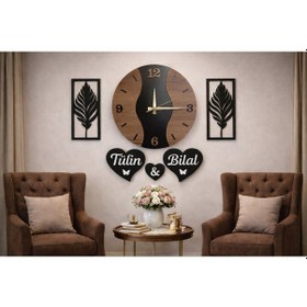 Resim Duvar Saati Salon Ve Odalar İçin Kişiye Özel Şık Ve Modern No 140 Çok Renkli 