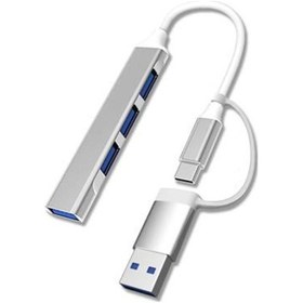 Resim 4 Port'lu Bağlantı İstasyonu Ultra İnce Usb Bölücü Type-c Tipi Çoklu Arayüz Adaptörü Multi Usb Çoklayıcı Diğer 
