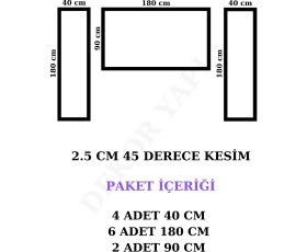 Resim Dekoratif Boyanabilir 2,5 cm Duvar Çıtası Kesimli Hazır Paket Yatak Odası 