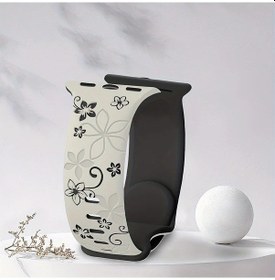 Resim Sunshine022 Çiçek Baskılı 42/44/45/49mm İwatch Kordonu Kadın Spor Bileklik 