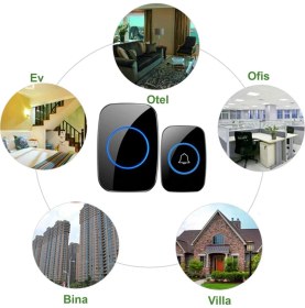 Resim Hymark Kablosuz Uzaktan Kumandalı LED Kapı Zili 