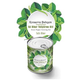 Resim Mcg® Konserve Bahçem Evde Konservede Tatlı Sivri Biber Yetiştirme Kiti 