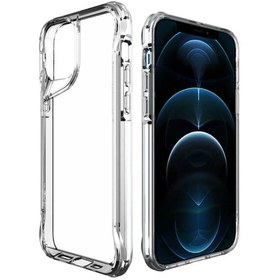 Resim Apple iPhone 12 Pro Kılıf Eğimli Kamera Dizayn Sert Şeffaf Silikon 