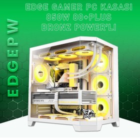 Resim Gameagle EDGELPW Edge 7 Argb Fanlı Gamer Pc Kasası 850w 80+ Plus Bronz Power'lı Beyaz 