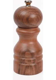 Resim Ceviz Ağacı Tuz Ve Karabiber El Değirmeni Öğütücü Grinder 12 Cm Beyaz 