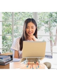 Resim Ams Net Ayarlanabilir Dizüstü Destek Tabanı Tamamen Katlanabilir Taşınabilir Laptop Yükseltici 