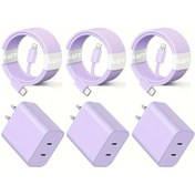 Resim Telefon 14 Şarj Cihazı, 2 Paket 20w Usb-c Şarj Cihazı+6.6ft Yıldırım Kablosu Purple 3pc Amerika Birleşik Devletleri ' Beyaz 