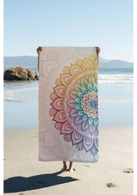 Resim Dijital Baskı Plaj Deniz Havlusu Modern Desenli Peştamal 80x160 Cm Hvl0060 Renkli 