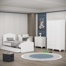 Resim Garaj Home Yaren 3 Kapaklı Genç Odası Takımı Beyaz 