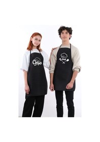 Resim Beautiful İkili Paket Sıvı Geçirmez Su Geçirmez Mutfak Önlüğü Siyah3 