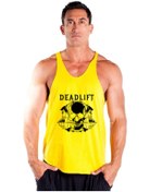 Resim Ghedto Dead Lift Skull Fitness Gym Tank Top Sporcu Atleti [sarı] 