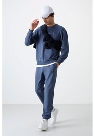 Resim Tommy Life Petrol Casual O Yaka Lastik Paça Pamuklu Erkek Oversize Eşofman Takımı - 85120 Petrol 