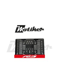 Resim Pleksi Plakalık Kırmızı Üstüne Beyaz R3 Yazılı Tasarımlı Motosiklet Plakalık Modeli 