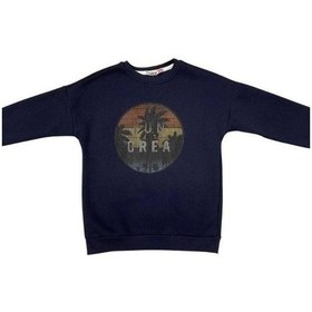 Resim Cantoy Erkek Çocuk İçi Şardonlu Baskılı Sweatshirt-15198 Lacivert 