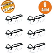 Resim BAYMAN S-400 Gözlük Şeffaf Korumalı İş Güvenlik Gözlüğü (6 Adet) 