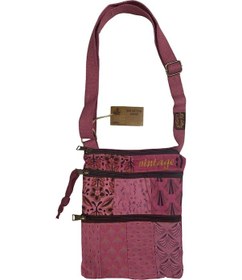 Resim Vintage Renkli Etnik Salaş Küçük Boy Plaj Günlük Kadın Kol Omuz Çantası 24cm X 29cm Mor 