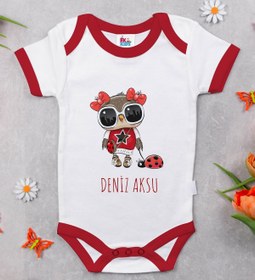 Resim Bitmeyen Kartuş Bk Kids Kişiye Özel Isimli Kırmızı Bebek Body Zıbın-40 