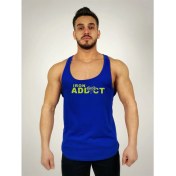 Resim Mavi Erkek Regular Fit -Iron Addict- Baskılı Sporcu Atlet 