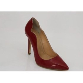 Resim Kırmızı Hakiki Deri-rugan Kadın Stiletto Topuk Ayakkabı Kırmızı 