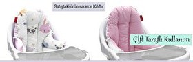 Resim Holmer Leke Tutmaz Organik Mama Sandalyesi Minderi - Kılıfı MD Pembe 