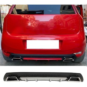 Resim Fiat Punto Gri Difüzör Çiftli Kare Egzoz Görünümlü D Tip Difizör 