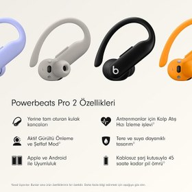 Resim Beats Powerbeats Pro 2 Kablosuz Bluetooth Kulaklık - Gürültü Önleme, Kalp Atış Hızı Monitörü, IPX4, 45 Saate Kadar Pil Ömrü ve Kablosuz Şarj Kutusu, Apple ve Android ile uyumlu - Simsiyah 