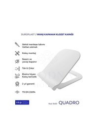Resim Quadro Kare Duroplast Yavaş Kapanan Klozet Kapağı 
