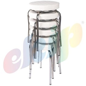 Resim Tabure Mutfak Sandalyesi 6 Adet Beyaz 