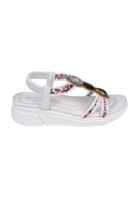 Resim Guja Taşlı Comfort 5cm Dolgu Taban Kadın Sandalet Gj-26y1542 Beyaz 