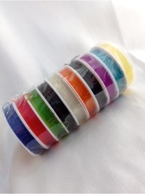 Resim YENİ HEDİYELİK DÜNYAM Aksesuar Evi N&r 1 Mm Kalınlığında Karışık Renkli Esnek Misina Lastik - 10 Rulo 