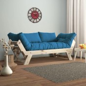 Resim Woodesk Adalar Masif Natural-Mavi Renk 2li Kanepe CPT8109-210 