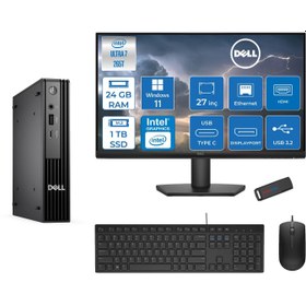 Resim Dell Pc Pro Mıcro QCM1250 Intel® Ultra 7 265T 24GB DDR5 1TB SSD Intel® Graphicsdell 27 Inç Fhd Mon. Windows 11 Home Mini Masaüstü Bilgisayar BTO10727H08 